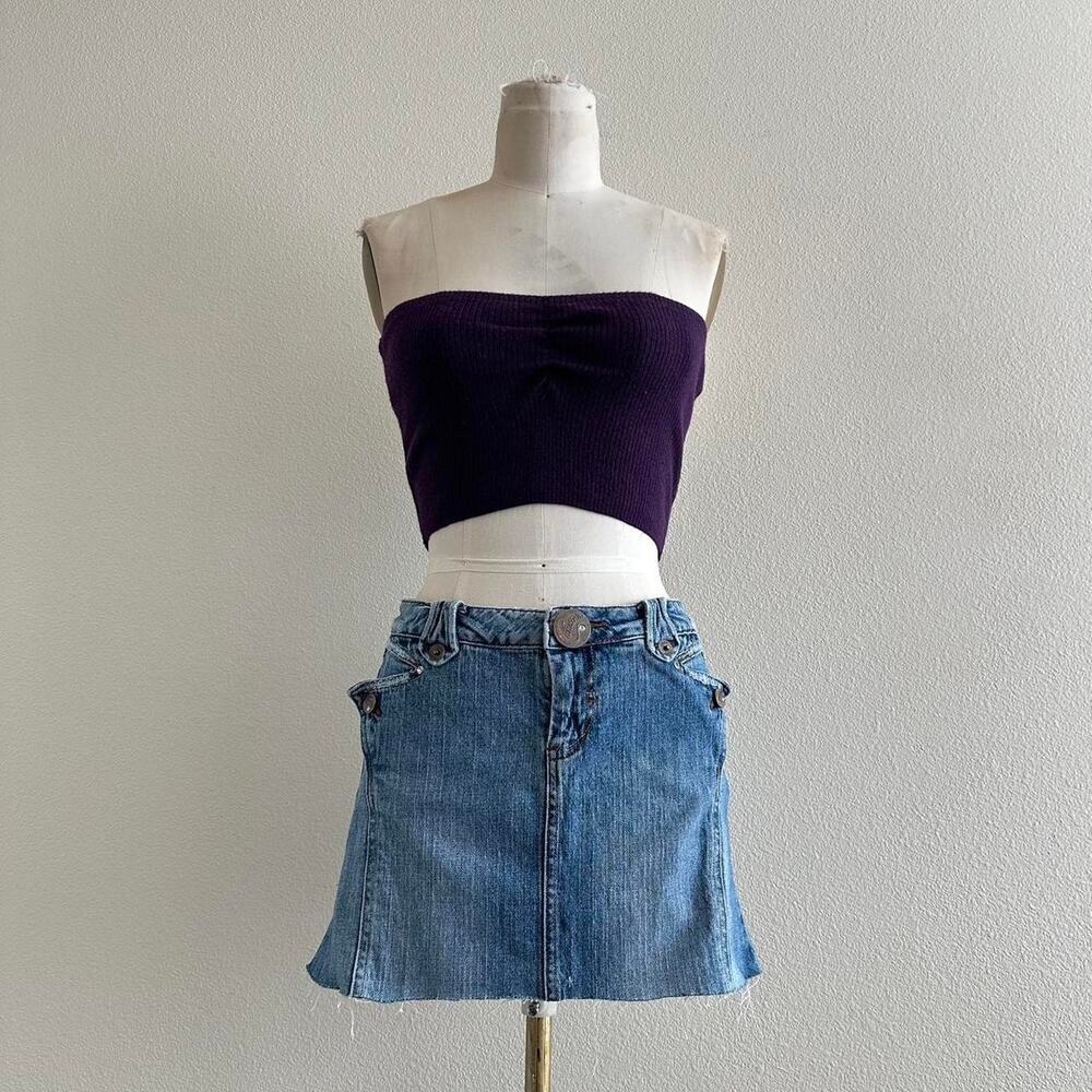 handmade purple knit tube bandeau